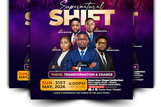 design professional church flyer and social media post