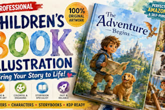 create colorful childrens book illustrations storybook art kids book