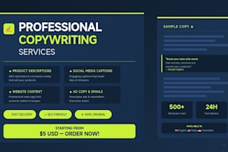 write professional product descriptions and social media captions
