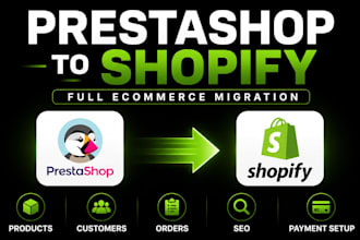 migrate prestashop to shopify with products, order and SEO
