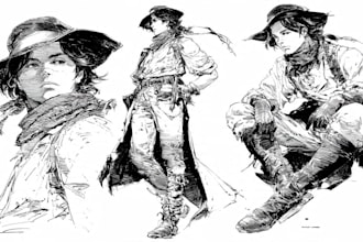 draw professional pen and ink hand drawn illustration
