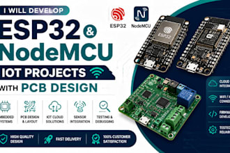 develop esp32 and nodemcu iot projects with pcb design