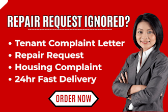 draft a strong tenant complaint or repair request letter for landlord disputes