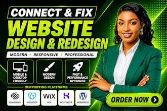 design and redesign squaresapce website, godaddy, wix, hostinger, wordpress site