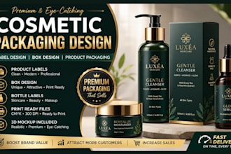 design cosmetic packaging, label design and product packaging that sells