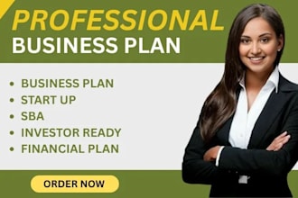 create a business plan with a financial plan for startups, business plan writer
