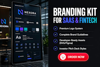 design a modern saas, fintech, and tech startup brand identity kit
