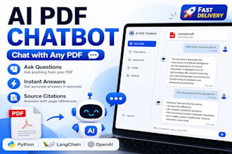 build ai PDF chatbot using python, langchain and openai API