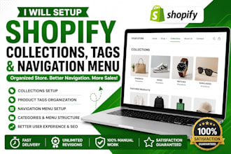 setup german shopify collections tags and navigation menu