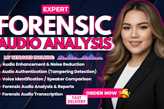 do forensic audio editing, cleanup, voice detection, noise removal, and analysis