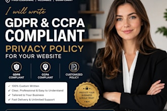 write gdpr and ccpa compliant privacy policy for your website