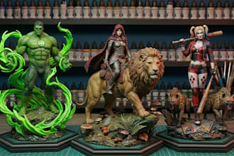 3d print and paint 3d anime action figures and resin statues
