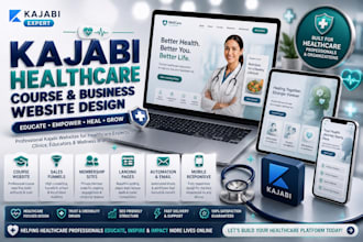develop kajabi website and online course website, funnels for health and fitness