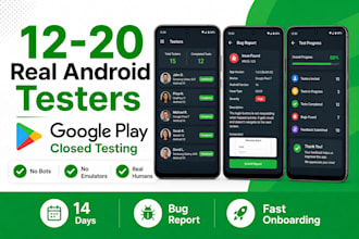 12 testers 20 testers for google play tester closed testing mobile app testing