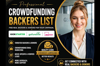 get active backers and donors list for kickstarter gofundme crowdfunding