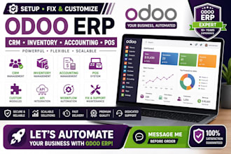 setup fix customize odoo modules erp CRM inventory accounting pos modules