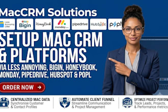 setup mac CRM less annoying bigin honeybook monday pipedrive hubspot popl