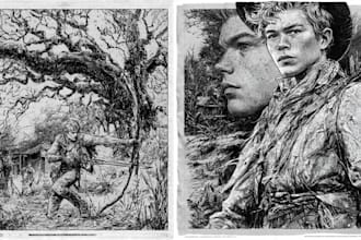 create an amazing and detailed pen and ink illustration