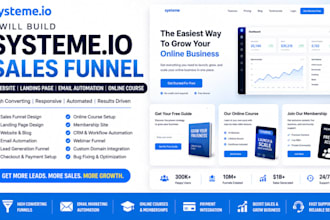 build systemeio sales funnel website landing page email automation online course