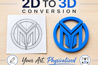 convert your 2d image, logo, or sketch into a 3d printable model stl