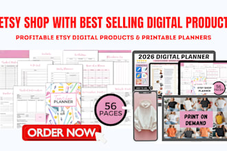design etsy digital products, printables and planners for your etsy shop