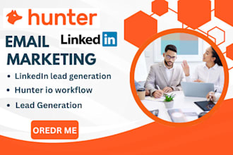 setup hunter io linkedln lead generation hunter io workflow hunter io automation