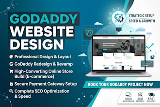 do godaddy website design, godaddy redesign, or build godaddy online store, SEO