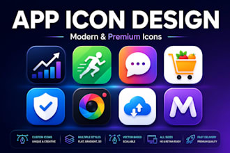 do icon design, app icon, custom icons, favicon and logo design