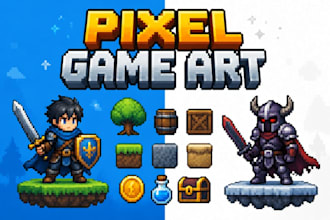 create pixel game art pixel animations pixel art character pixel art background