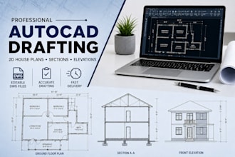 be your autocad draftsman for 2d house plans and drawings