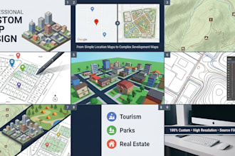 design hiking and mountain location trail map, park map outdoor adventure 3d map