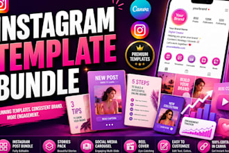 design instagram template instagram post bundle editable canva assets