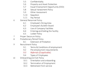 creation of company manual