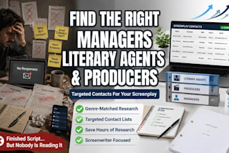 find literary agent producers manager for screenplay moviescript query letter