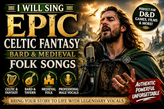 sing epic celtic fantasy, bard and  medieval folk songs
