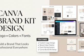create a canva brand kit with logo colours fonts and brand style guide