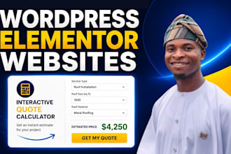 design hvac, roofing, plumbing contractor website with instant quote calculator