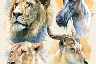 draw realistic animal illustration in watercolor