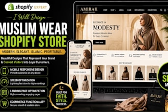 design luxury muslim wear shopify store abaya hijab jellaba clothing website