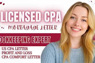write US CPA letter financial statement mortgage loan review cpa letter