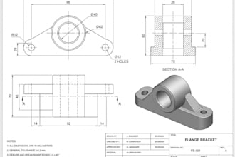 create cad drafting, autocad 2d drawing mechanical drawing and technical drawing