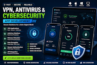 develop fast and secure VPN app, antivirus app, cybersecurity software