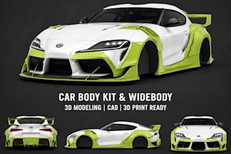 3d car model body kit custom car parts rc widebody kit automotive cad 3d print