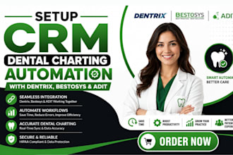 setup CRM dental charting automation using dentrix bestosys adit carestack