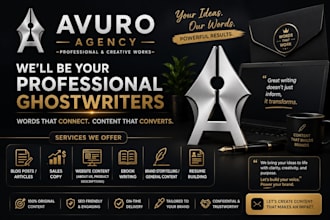 be your professional ghostwriter for blogs, sales, ebooks and more