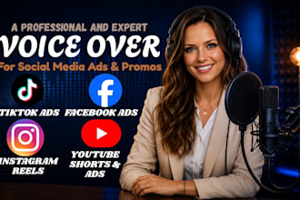 record professional commercial voice over for social media ads and promos