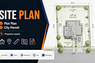 create site plan, plot plan and property layout for city permit drawing
