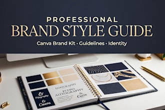 design canva branding kit, brand book and business guidelines for your business