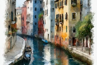 hand drawn artistic watercolor art