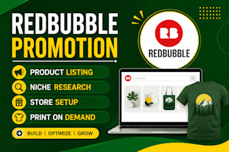 redbubble print on demand store setup product listing promotion niche research